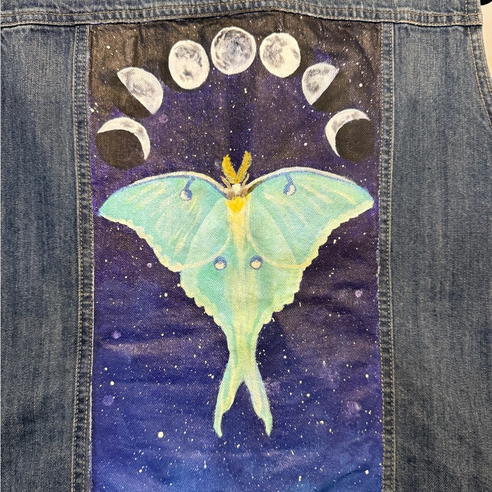 RARA Vintage-Hand Painted 2016 by Parasuco Sleeveless Denim Vest - Picture 5 of 6
